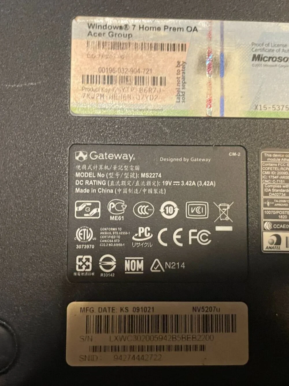 Gateway Nv52 Laptop